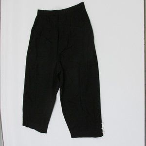 Early 1960s Koret of California Press Free Black Capri Pant with Bead Cuffs